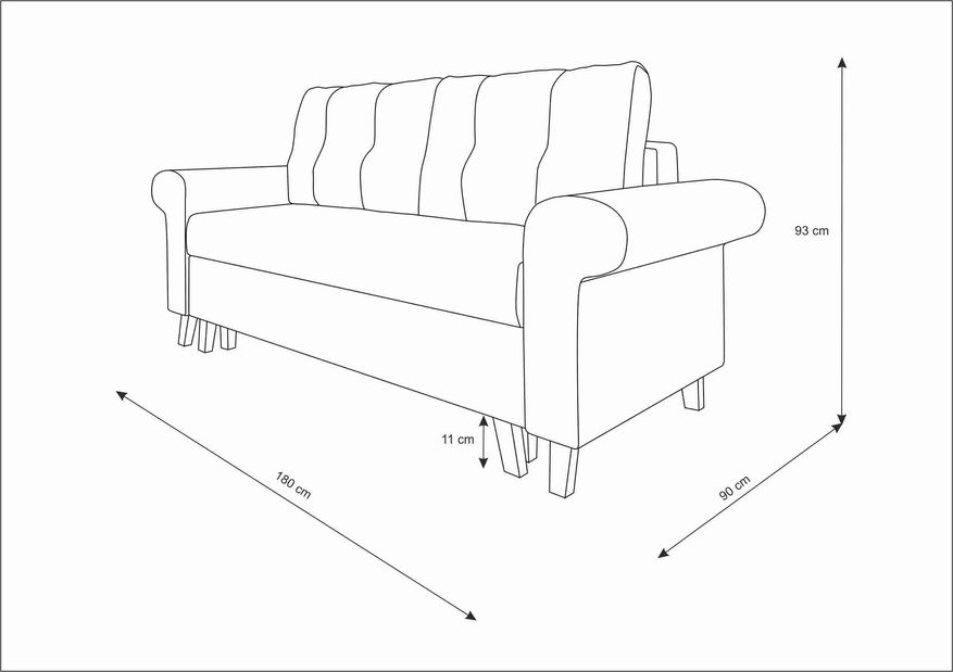 Pohovka třísedačka Ostrol (grafit)