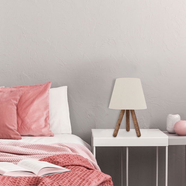 Stolní lampa Woodarella 3 (bílá + ořech)