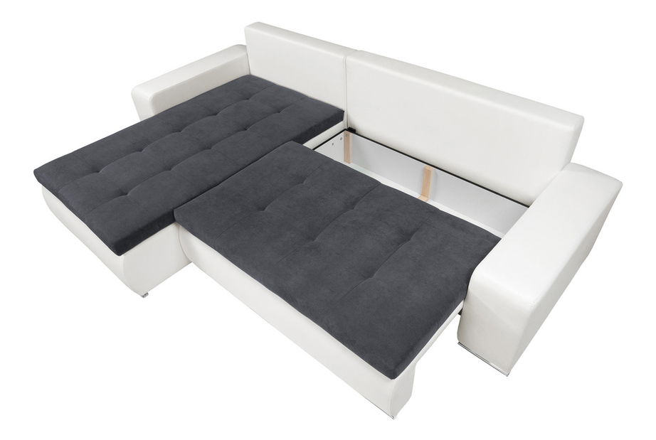 Rohová sedací souprava BRW Marina II Lux 3DL.URC bílá/modrošedá (L)