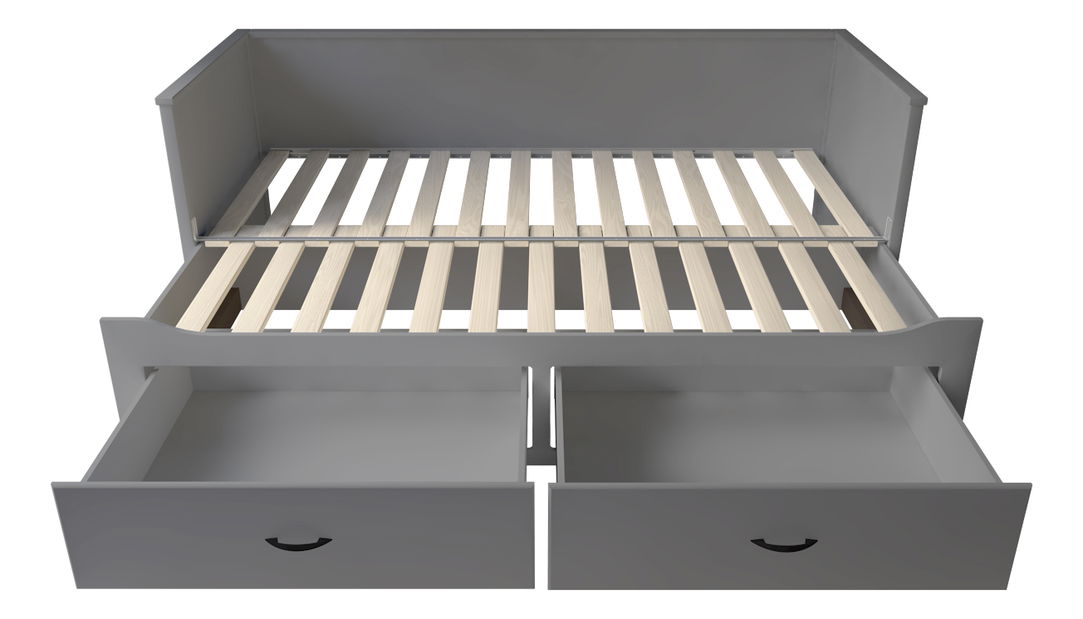 Rozkládací postel 80 cm Daybed Comfort (s roštem a úl. Prostorem) (šedá)