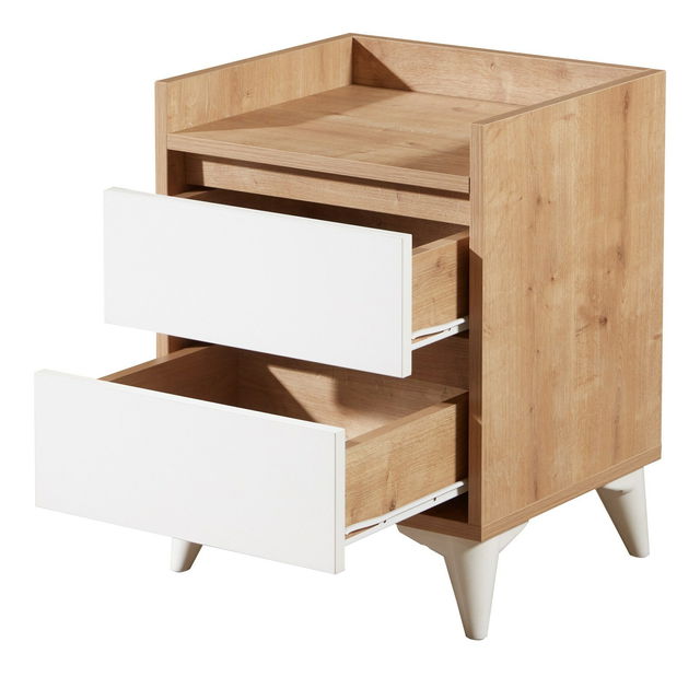 Noční stolek Tuvantille 41 (dub safírový + bílá)
