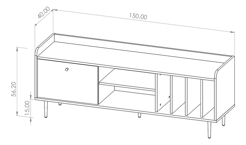 Tv stolek Vasecta RTV150 (dub brandy castello)