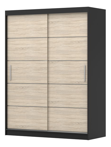 Šatní skříň Viola 06 (černá + dub sonoma)