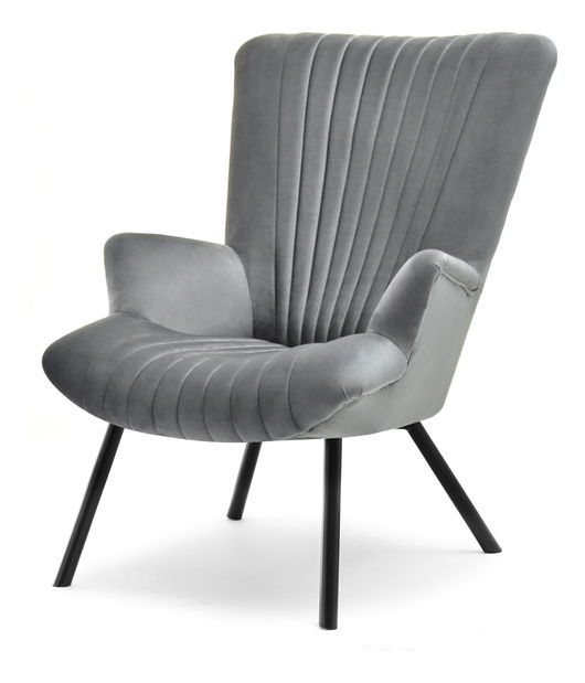 Designové křeslo Lanzaris (šedá + zlatá)