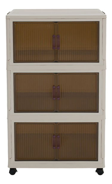 Skříňka Pillia 2 (bílá + hnědá)