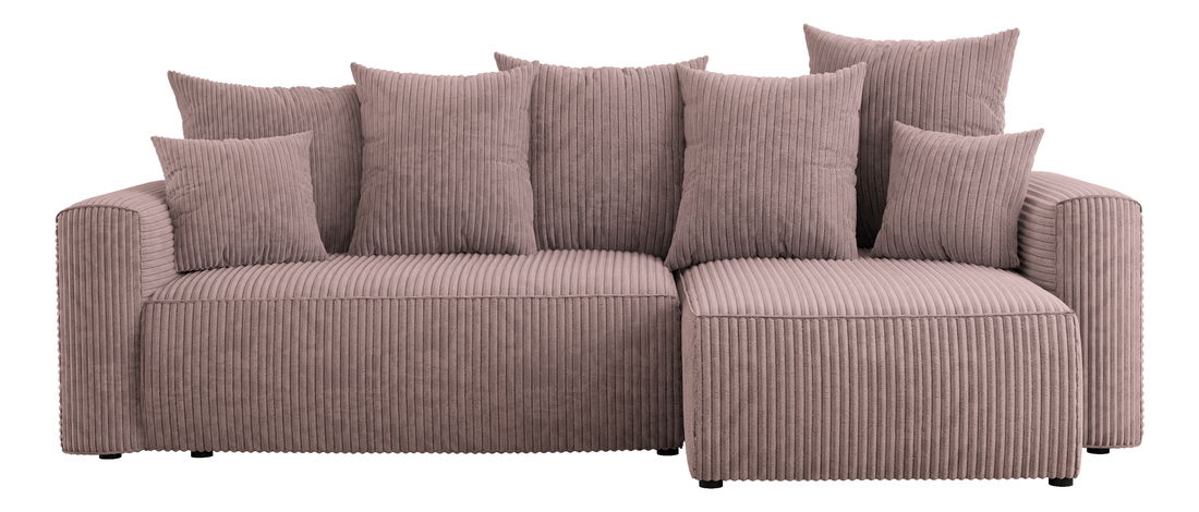 Rohová sedačka Denia (P) (pudrově růžová)