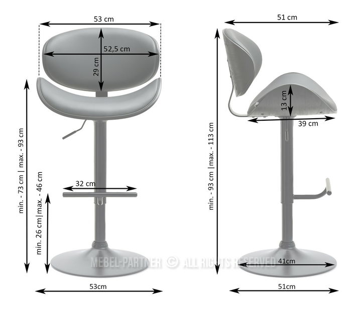 Barová židle CH42 (černá)
