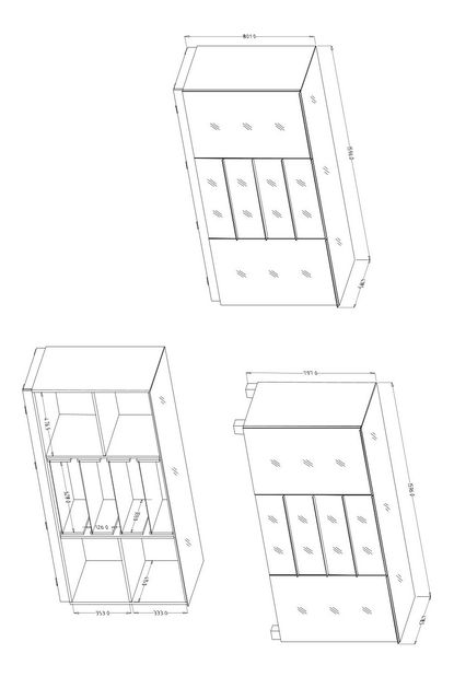 Komoda Henry Typ 26 (šedá + šedý vysoký lesk)