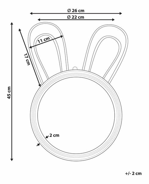 Nástěnné zrcadlo Gokul (přírodní)