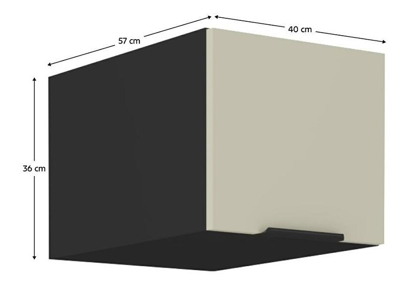 Horní kuchyňská skříňka Arikona 40 NAGU 36 1F (kašmír + černá)