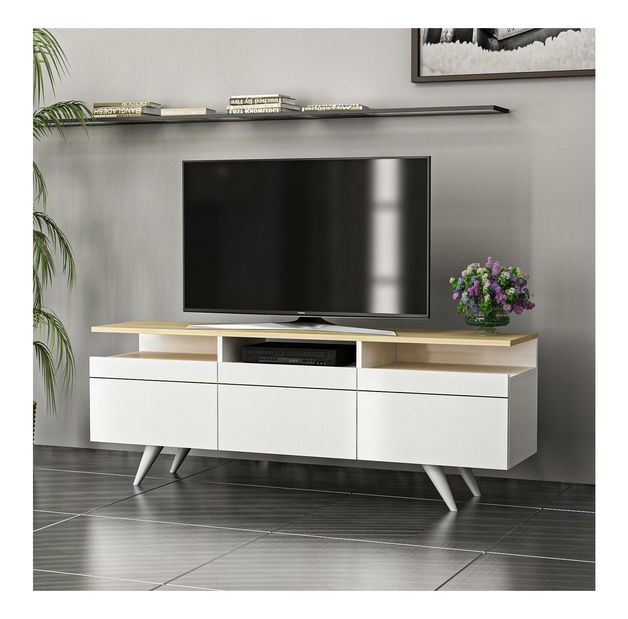 TV stolek/skříňka Vulema 2 (dub + bílá)