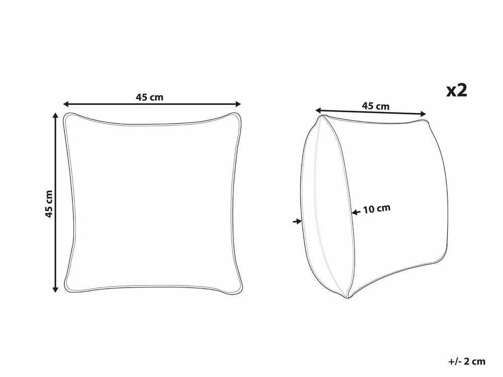 Sada 2 ozdobných polštářů 45 x 45 cm Spit (oranžová)