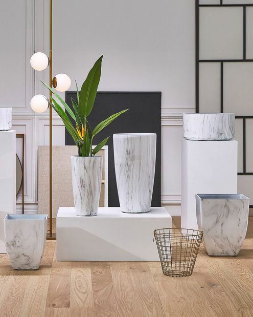 Sada 2 květináčů 34 cm Mirko (bílá)