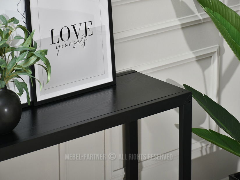 Konzolový stolek Ines (černé dřevo + černá)