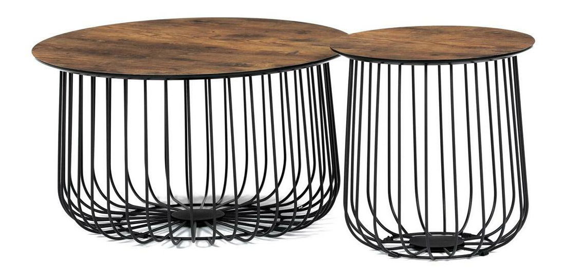 Set 2 konferenčních stolků Adelantarla (old style wood)