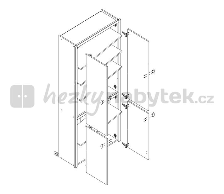 Policová skříň BRW BORYS bieliźniarka 