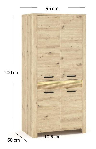 Šatní skříň Mindi (dub artisan)