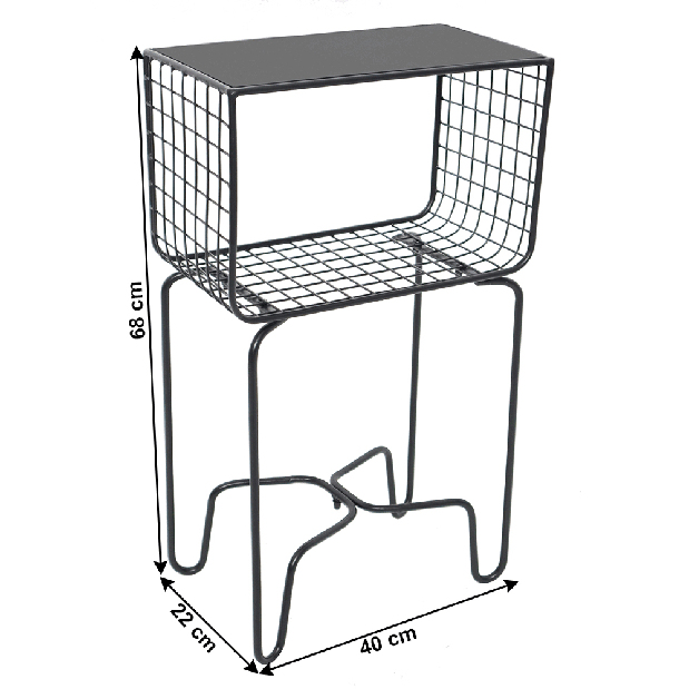 Kovový odkládací stolek Blue Moon (černá)