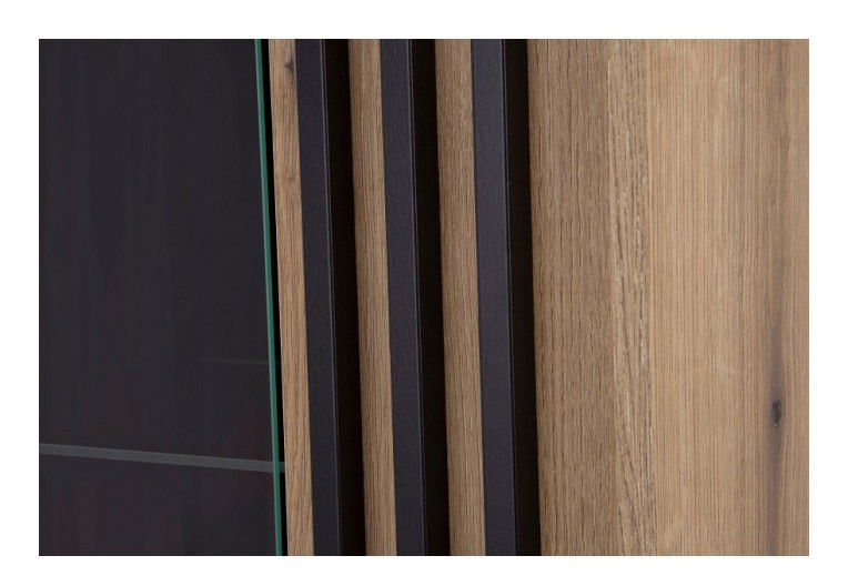 Vitrína Neo NE5 (L) (dub evoke + černá matná)