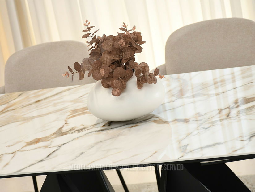 Jídelní stůl Preparan (mramor + černá)