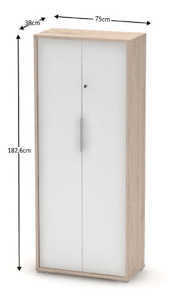 Kancelářská skříň Tempo Kondela Rumia (dun san remo + bílá)