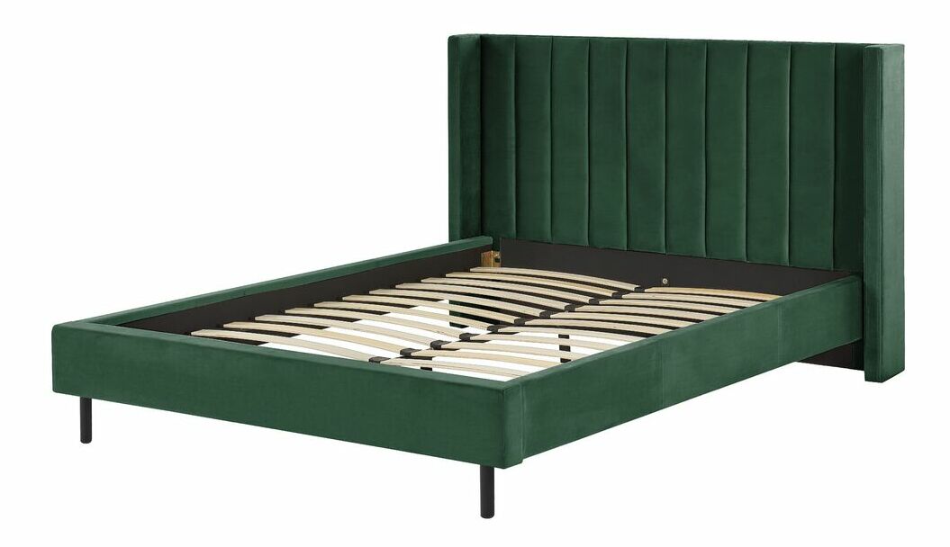 Manželská postel 160 cm Vinea (zelená) (s roštem)