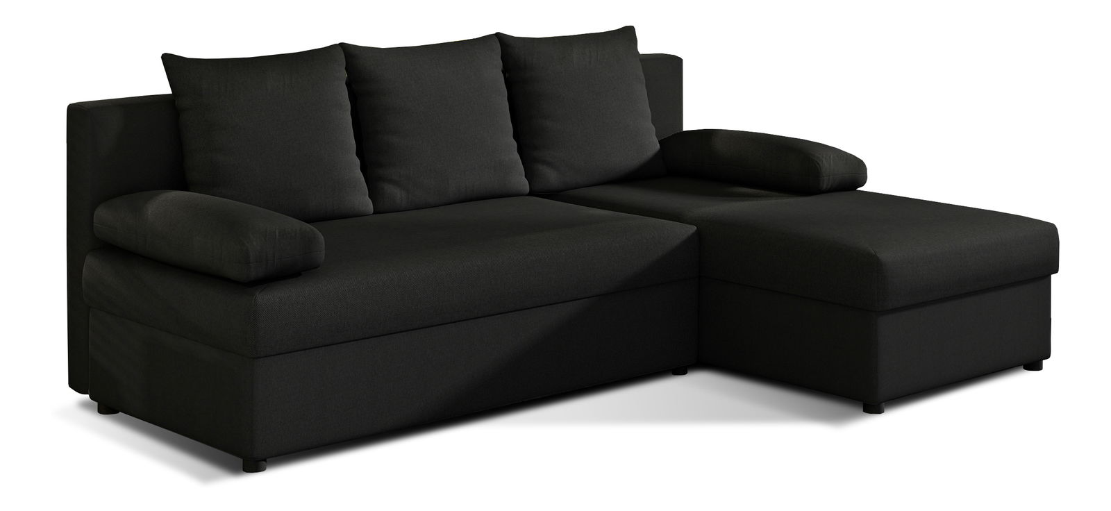 Rohová sedací souprava Genna (černá) (P)