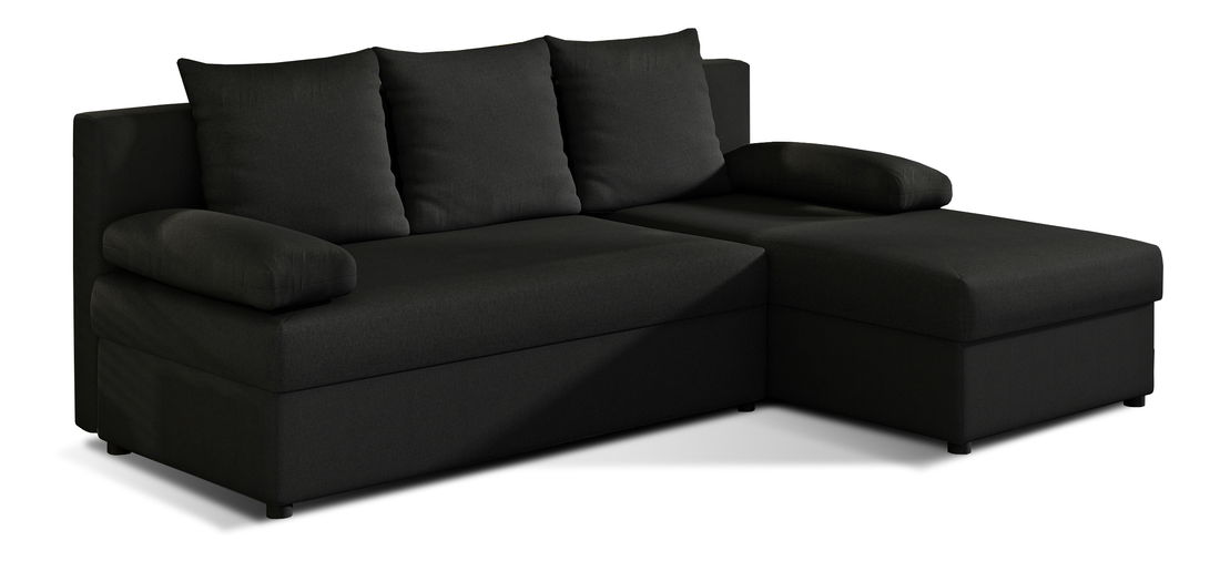 Rohová sedací souprava Genna (černá) (P)