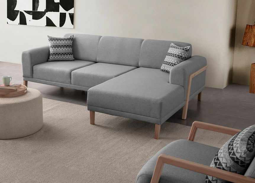 Rohová sedačka Lattino (krémová) (L)