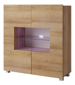 Vitrína Calabria K2D (dub zlatý + dub zlatý) (bez osvětlení)