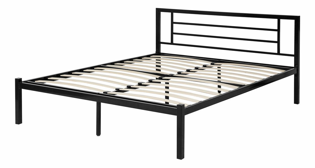 Manželská postel 160 cm CONNET (s roštem) (černá)