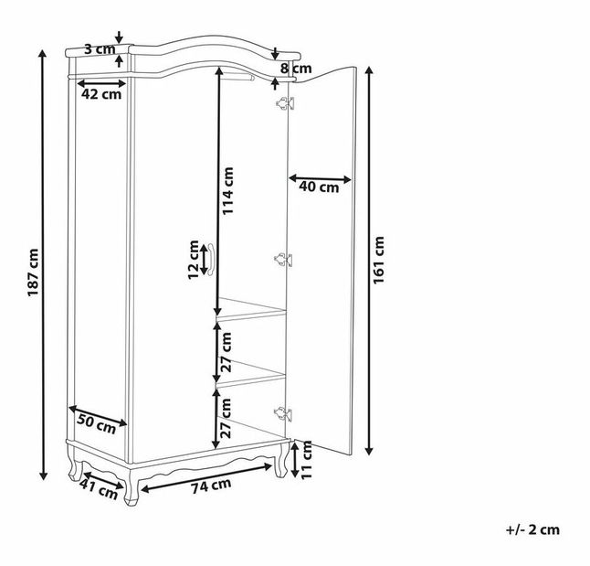Šatní skříň Cyrus (bílá)
