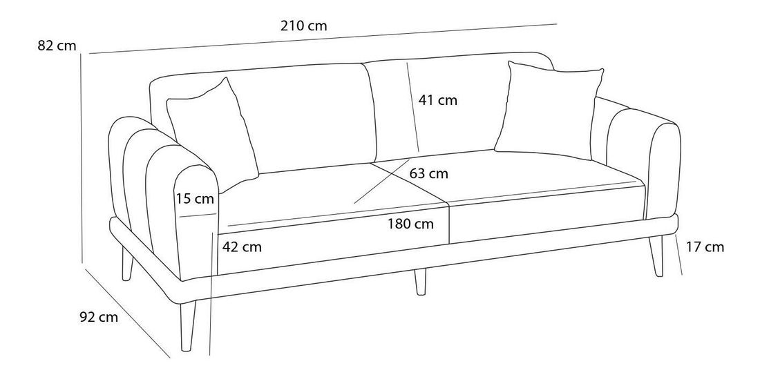 Pohovka trojsedačka Sorenella (krémová + ořech)