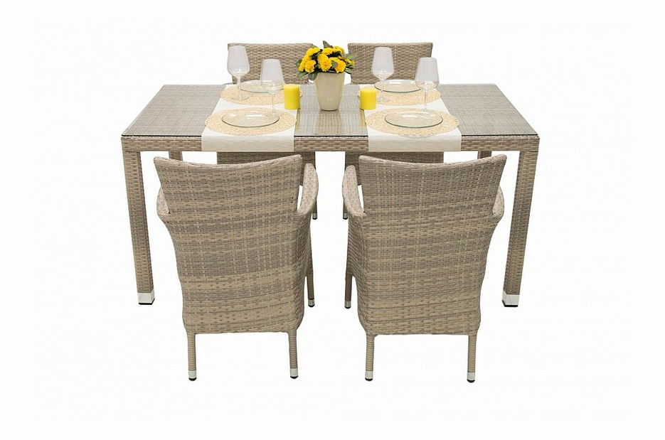 Zahradní sestava Modena II. 1+4 (šede béžová) (um. Ratan)
