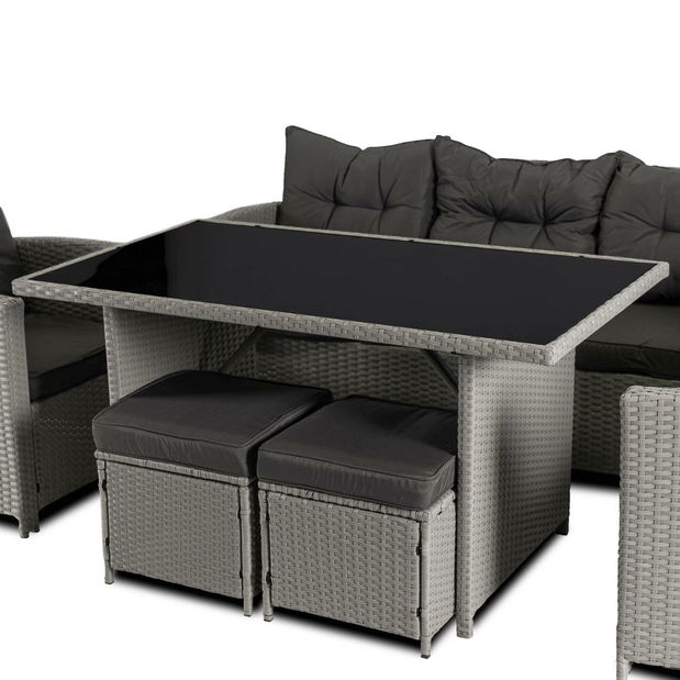 Zahradní set Comidas (šedá) (pro 7 osob)