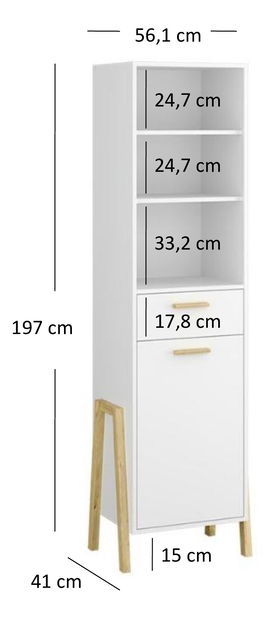 Regál Berry 1D1S (bílá)