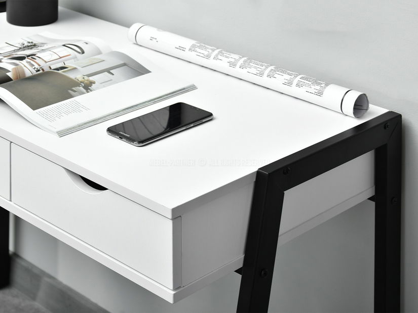 PC stolek Land (bílá + černá)