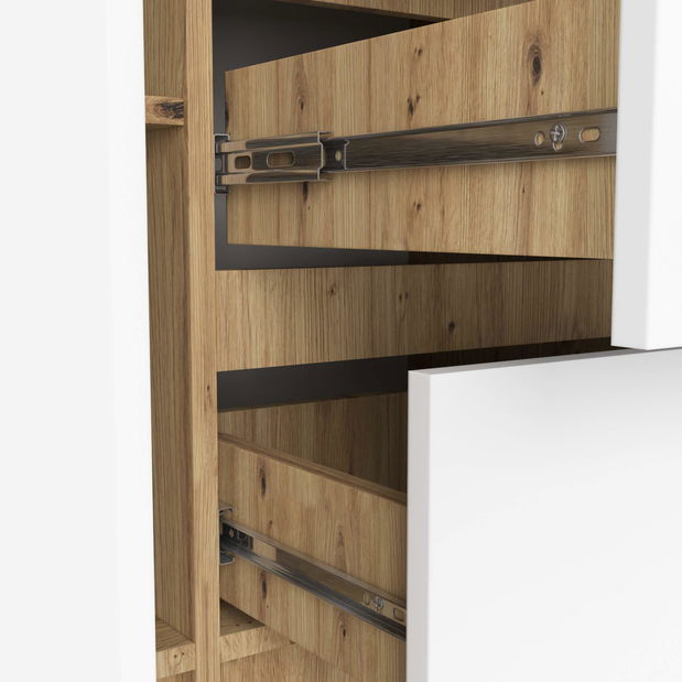 Komoda Kalista VI (dub artisan + bílá)