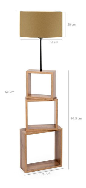 Stojanová lampa s policemi Audemallo 1 (světlohnědá + přírodní)