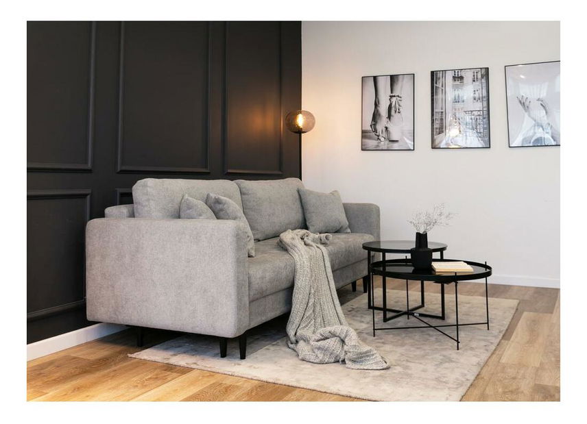 Pohovka trojsedačka Vallera (světle šedá + černá)