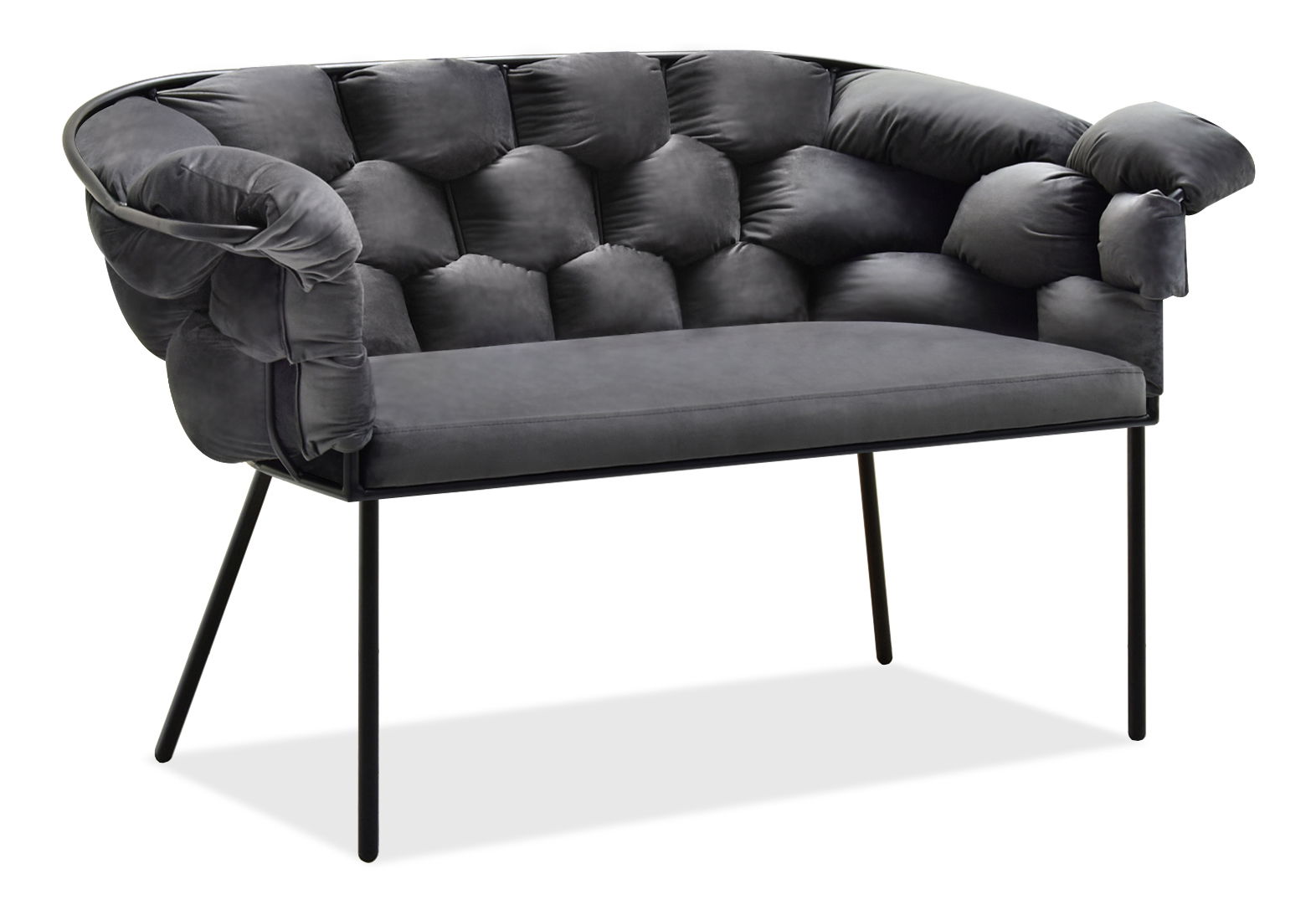 Pohovka dvousedačka Pegaban (grafitová + černá)