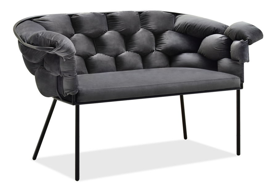 Pohovka dvousedačka Pegaban (grafitová + černá)