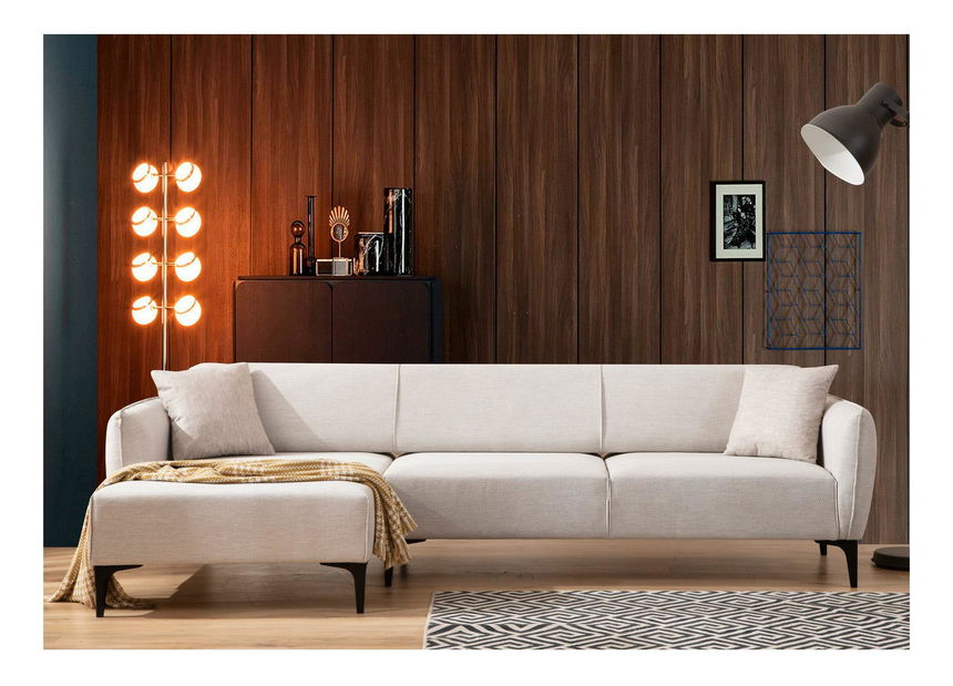 Rohová sedačka Belasemma (L) (bílá + černá)