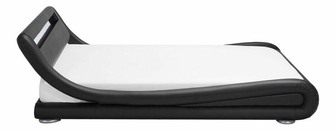 Manželská vodní postel 180 cm Anais (černá ekokůže) (s roštem a matrací)