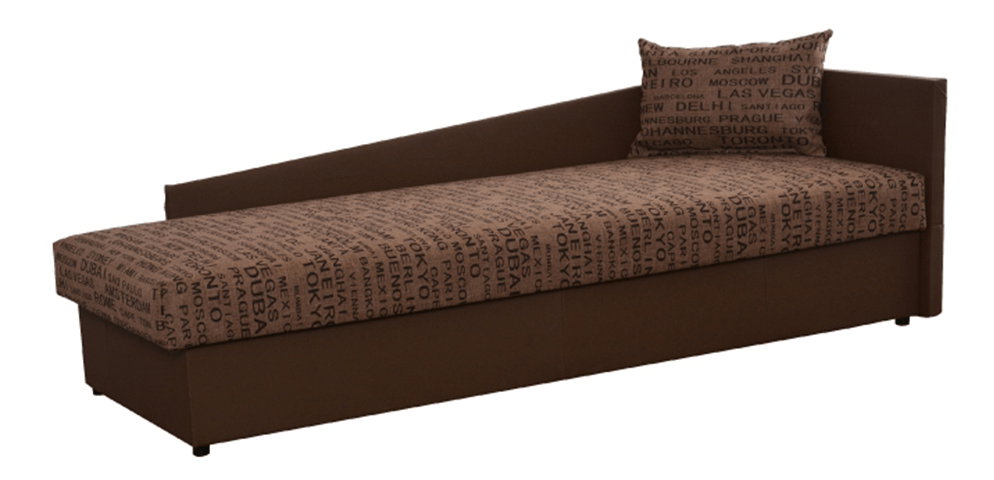 Jednolůžková postel (válenda) 80 cm Jeannine (hnědá) (s úl. prostorem) (P)