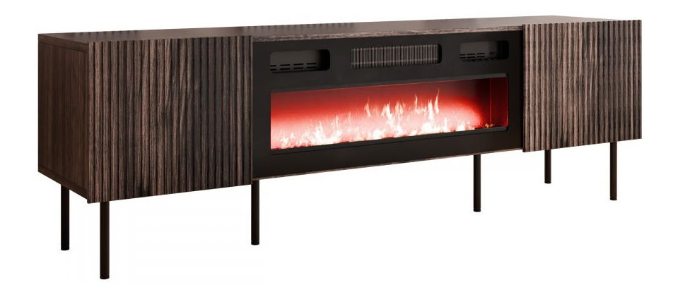 TV skříňka/stolek s elektrickým krbem Orlandio 180 (ořech warmia)