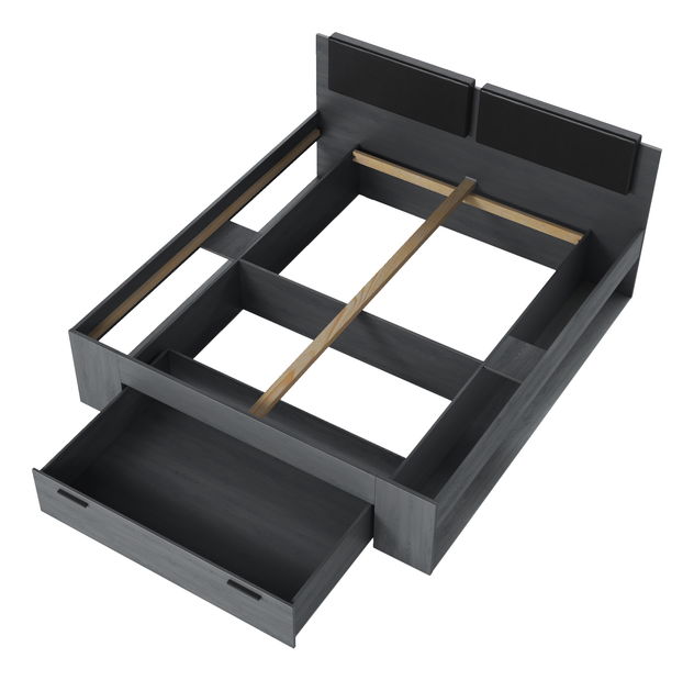 Manželská postel 180 cm Afrodita Typ 52 (s úl. prostorem) (dub karbonový)