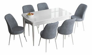 Jídelní set Hana (bílá + zelená) (pro 6 osob)