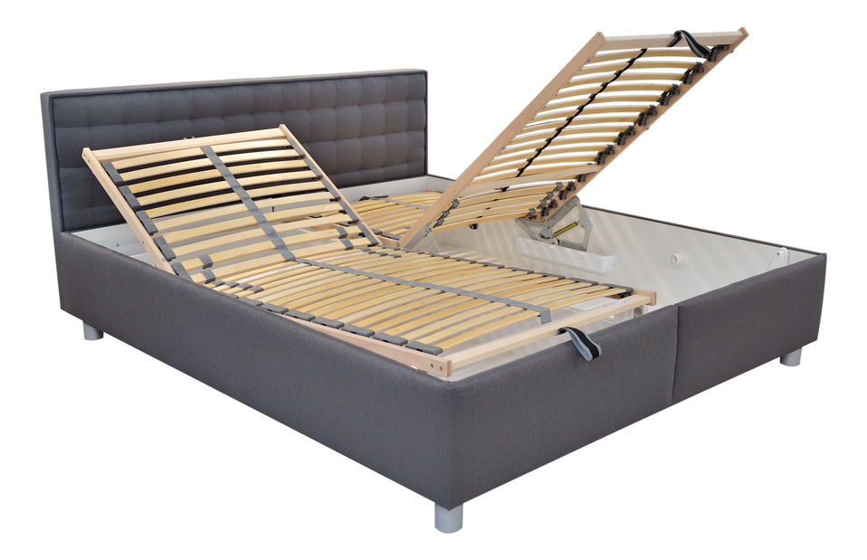 Manželská postel 180 cm Blanár Bobby (s roštem a matracemi) (šedá)