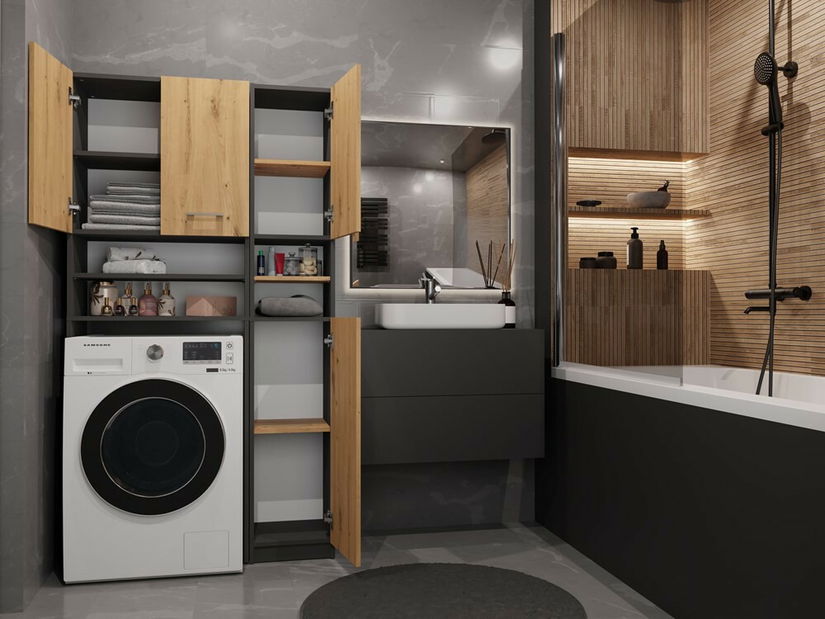 Koupelnová sestava Molinos 1 (antracit + dub artisan)